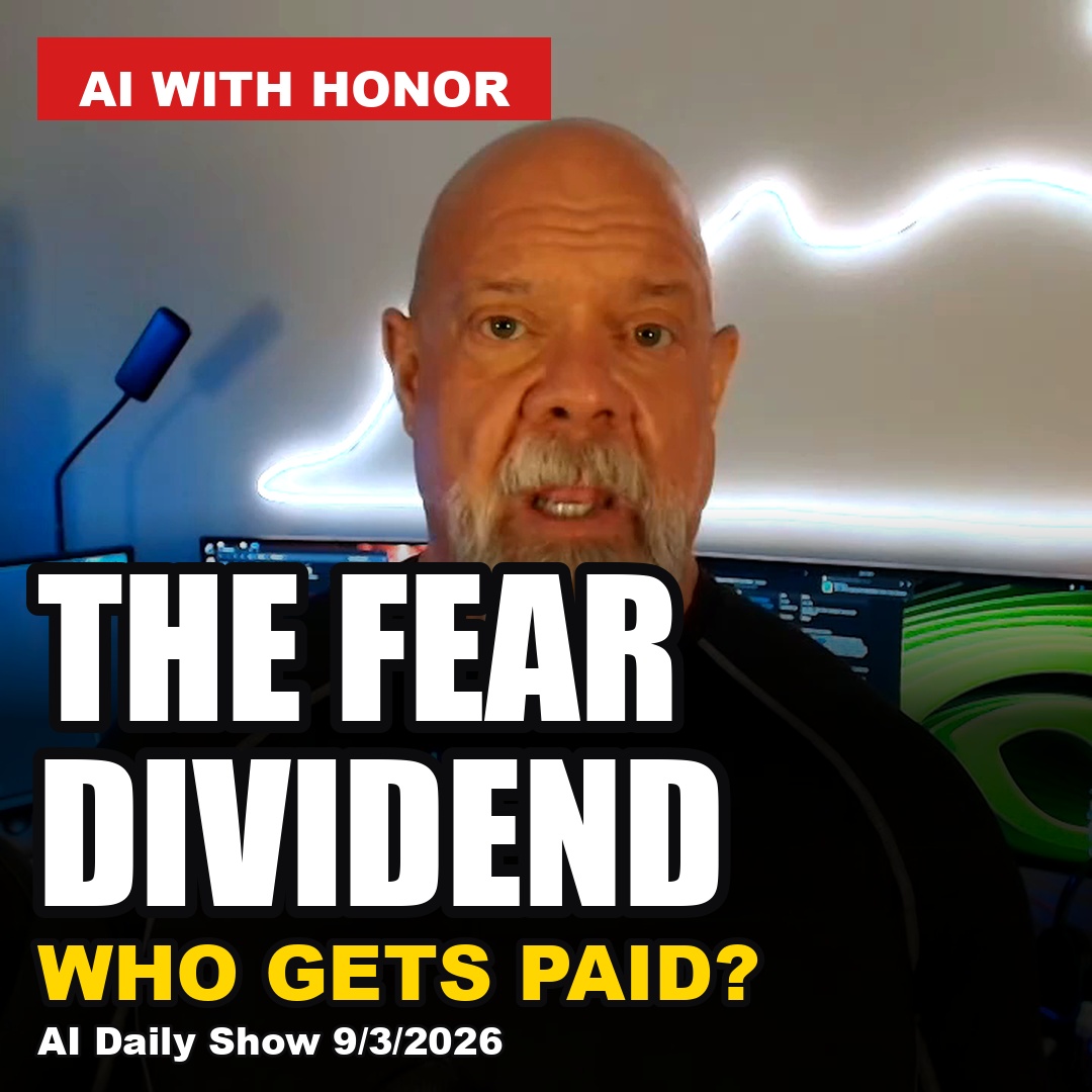The Fear Dividend, square social card. AI Daily Show, September 3, 2026